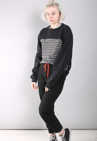 VINTAGE BLACK STRIPED SWEATSHIRT