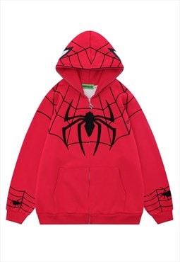 Spider web hoodie Gothic pullover punk top grunge jumper