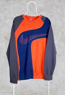 Vintage Reworked Nike Sweatshirt Big Centre Swoosh XL