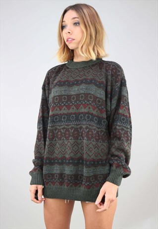 VINTAGE OVERSIZED PATTERNED JUMPER