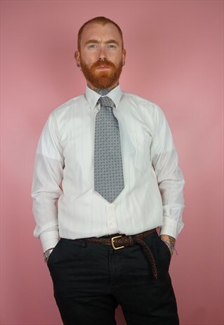 VINTAGE 1980S GREY PATTERN TIE