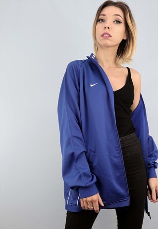 VINTAGE 90S OVERSIZED NIKE TRACK TOP BLUE