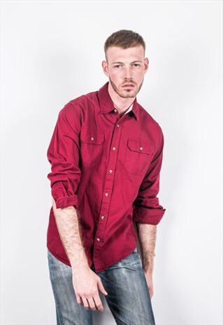 WRANGLER VINTAGE LONG-SLEEVED RED SHIRT