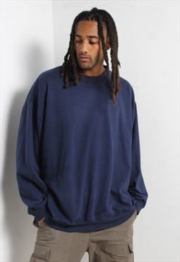 Vinage 90's Basics Oversize Heavy Sweatshirt Blue