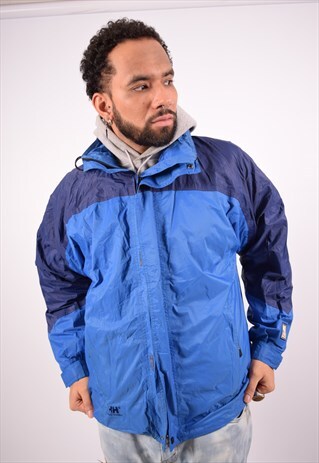VINTAGE HELLY HANSEN RAIN JACKET BLUE