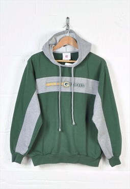 Vintage NFL Green Bay Packers Hoodie Sweatshirt Green Medium