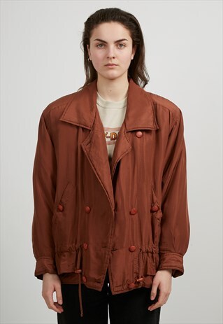 VINTAGE BROWN SILK JACKET