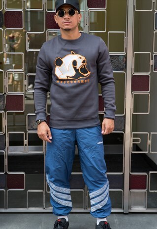 URBAN PANDA CREW NECK SWEATSHIRT - CHARCOAL GREY