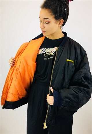 VINTAGE OVERSIZED USA HOT ROD EMBROIDERED BOMBER JACKET