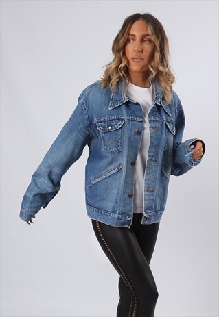 WRANGLER DENIM JACKET OVERSIZED FITTED UK 16 - 18 (6BI)