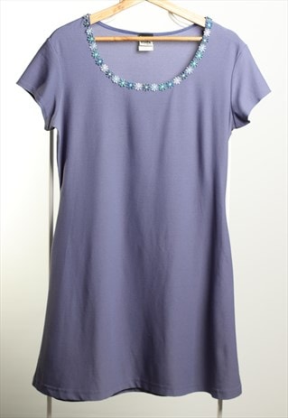 Vintage Knapp Summer Dress Violet Size L