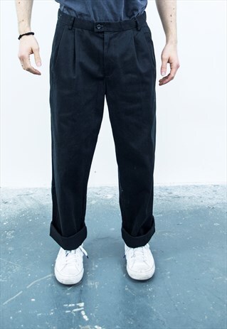 DOCKERS VINTAGE 1980S BLACK TROUSERS