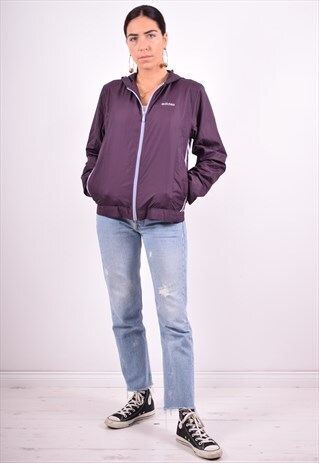 ADIDAS WOMENS VINTAGE HOODIE JACKET MEDIUM PURPLE 90'S