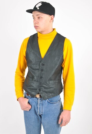 VINTAGE 90'S REAL LEATHER VEST