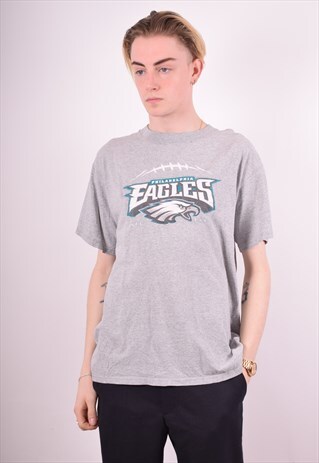 NFL MENS VINTAGE EAGLES T-SHIRT TOP MEDIUM GREY 90S