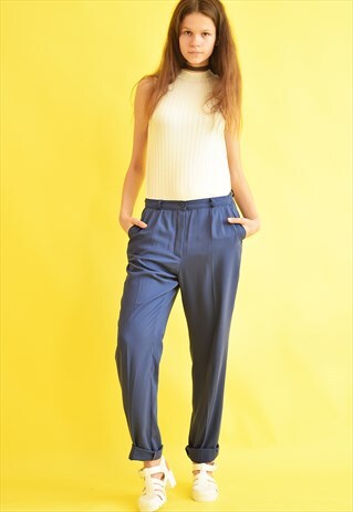 90'S RETRO REGULAR WAIST TAPERED TROUSERS