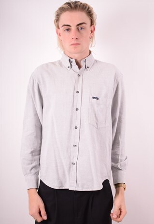 SERGIO TACCHINI MENS VINTAGE SHIRT MEDIUM GREY 90S