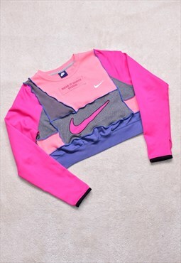 NORTH Reconstructed Patchwork Nike Cropped Sweatshirt
