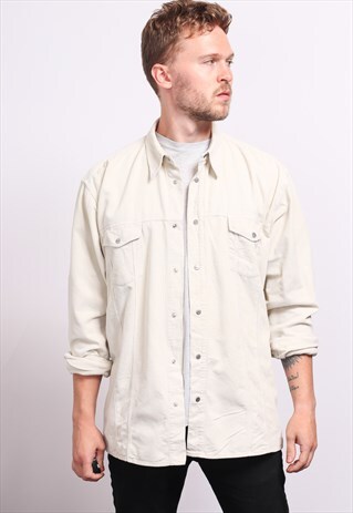 VINTAGE CORDUROY CORD SHIRT CREAM