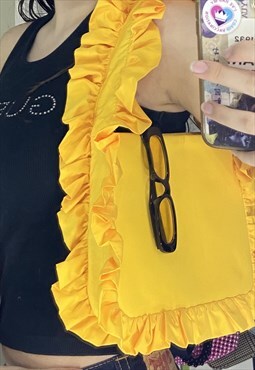 Yellow Debabevoir Ruffle Bag