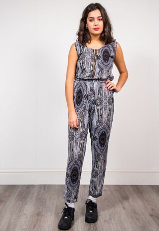 VINTAGE 90'S PAISLEY PATTERN JUMPSUIT