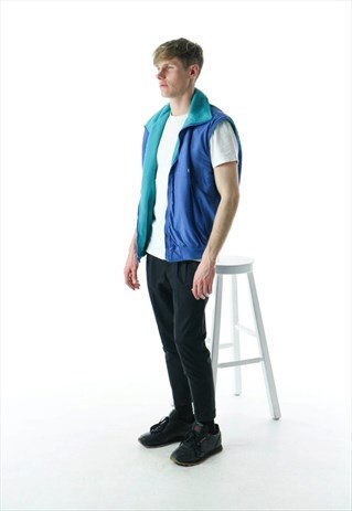BLUE REVERSIBLE JACKET / SLEEVELESS VEST