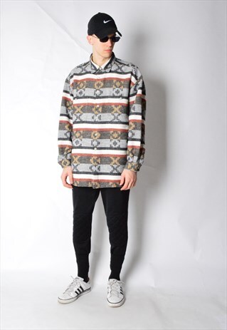 VINTAGE 80S AZTEC THICK LONG SLEEVE SHIRT