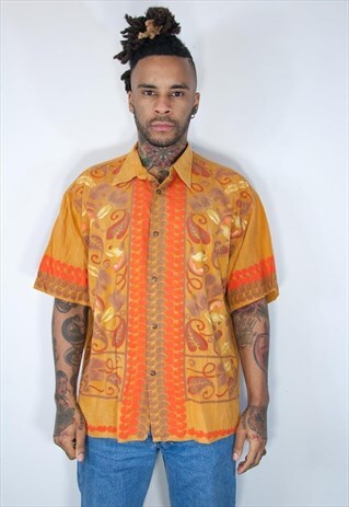 VINTAGE HAWAIIAN CRAZY PATTERNED SHIRT