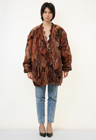 VTG HEAVYWEIGHT PATCHWORK FALL WINTER LINED BOMBER COAT 2950