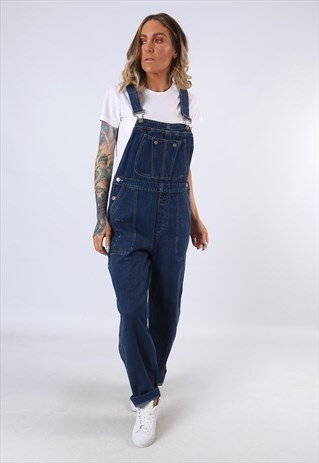 DENIM DUNGAREES SQUEEZE WIDE TAPERED LEG UK 12 (HDAD)