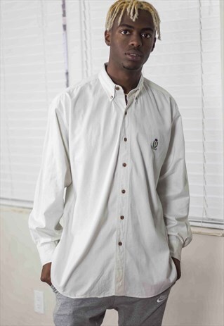 VINTAGE CHAPS RALPH LAUREN LONG SLEEVE SHIRT 90S M 11.3