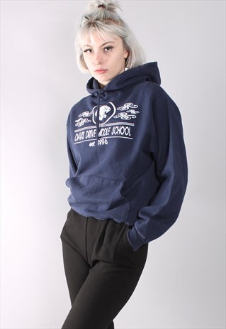 VINTAGE USA SCHOOL PRINT HOODIE