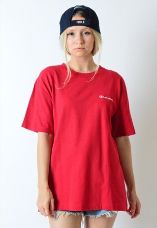 VINTAGE 90S RED CHAMPION T-SHIRT