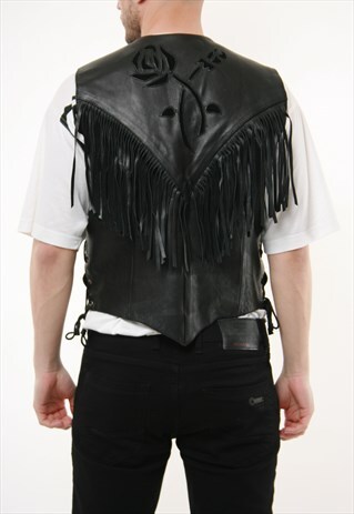 90S VINTAGE THE TEXAS ROSE LEATHER WAISTCOAT VESTS 14224