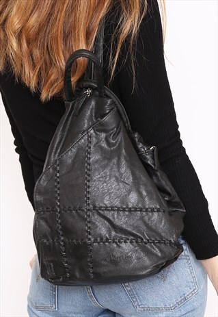 VINTAGE 90S BLACK FESTIVAL RUCKSACK BACKPACK