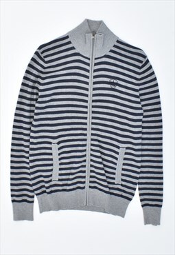 Vintage Schott Cardigan Sweater Stripes Grey