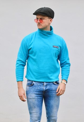 NAUTICA USA 90S MINIMALIST FUNNEL NECK FLEECE SWEATSHIRT