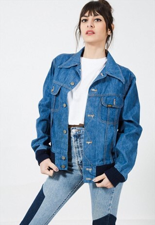 VINTAGE 80S CLASSIC LEE BASIC DENIM JACKET / S8888