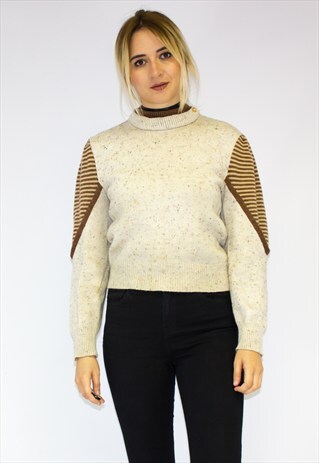VINTAGE PURE WOOL HIGH COLLAR SWEATER