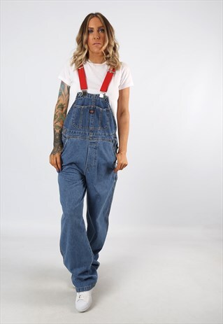DUNGAREES DENIM BICH REWORKED VINTAGE BICH UK 12 (E24Q)