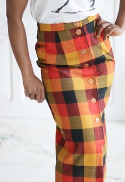  vintage skirt with check patterns