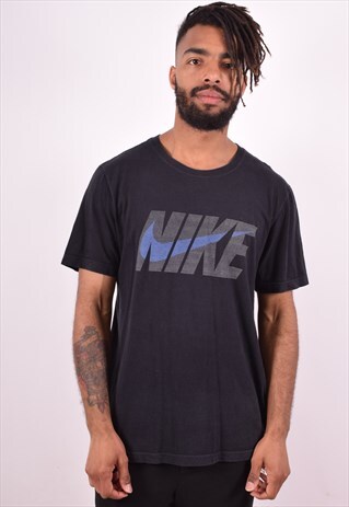 NIKE MENS VINTAGE T-SHIRT TOP LARGE BLACK 90S