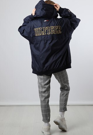 VINTAGE TOMMY HILFIGER XL NAVY PADDED WATERPROOF JACKET