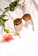 TORTOISE SHELL WEIGHTED OVERSIZE CHUNKY CIRCLE SUNGLASSES