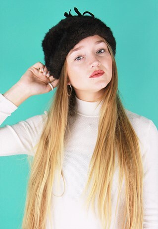 DARK BROWN FAUX FUR WINTER HAT