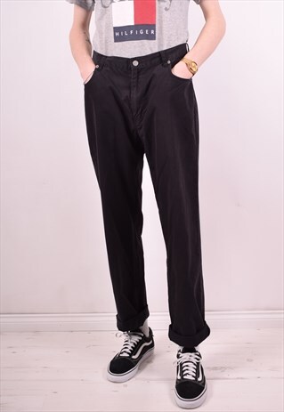 CALVIN KLEIN MENS VINTAGE TROUSERS W34 L34 BLACK 90S