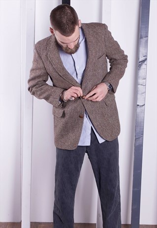 HARRIS TWEED JACKET. 1970S VINTAGE BLAZER. UNISEX.