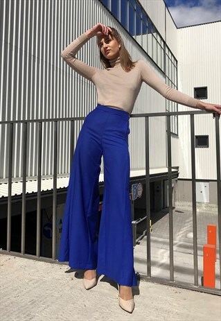 BLUE PALAZZO PANTS