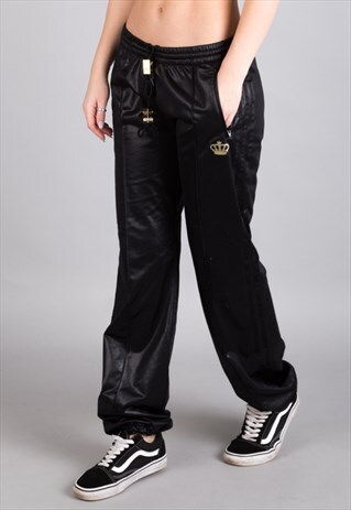VINTAGE 90S ADIDAS 'RESPECT ME' TRACKSUIT BOTTOMS BLACK