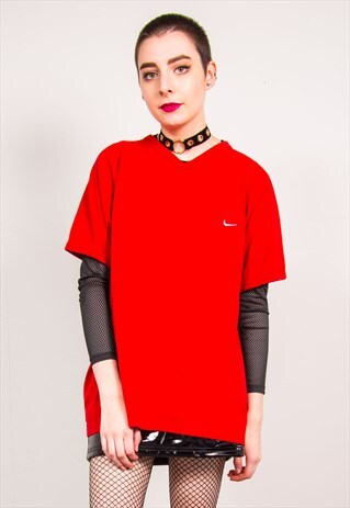 NIKE VINTAGE 90'S RED OVERSIZED SHORT SLEEVE T-SHIRT